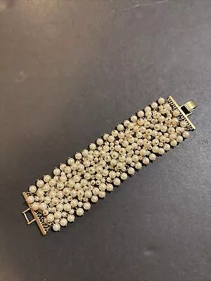 Signed J.Crew Wide Beaded Imitation Pearl Bracelet • $24.99