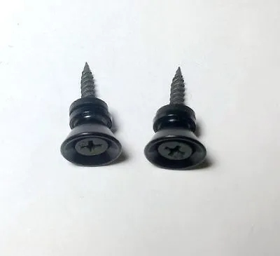Quality Vintage Style Strap Button BLACK Set 2 For Gibson Style Ibanez Guitar • $2.99
