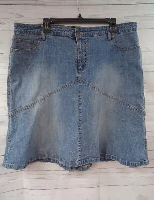 Venezia Denim Jean Blue Flare Skirt Western Casual Boho Plus Size 18 • $23.98