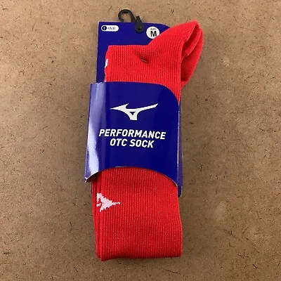 Mizuno Adult Medium (M 6-9 W 6.5-10) Red Performance OTC Athletic Socks NWT • $9.33