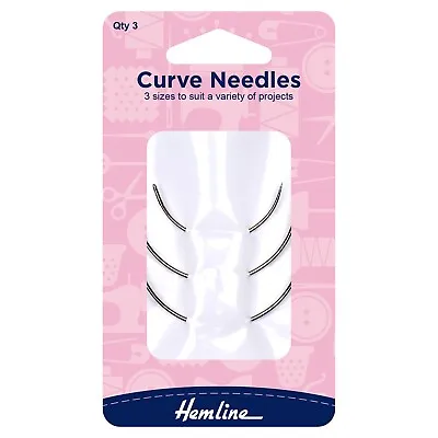 Hemline Curve Curved Needles - Set Of 3 - Mattress / Pillow / Seat - H218 • £2.75