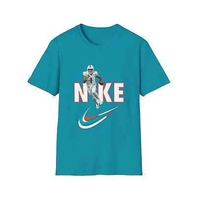 Unisex T-Shirt QB Tua Tagovailoa Miami Dolphins NIKE Logo - NFL Football No.1 • $19.99