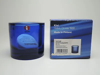 Iittala Kivi Ultramarine Blue VOTIVE 60mm Candle Holder Limited Marimekko • $85