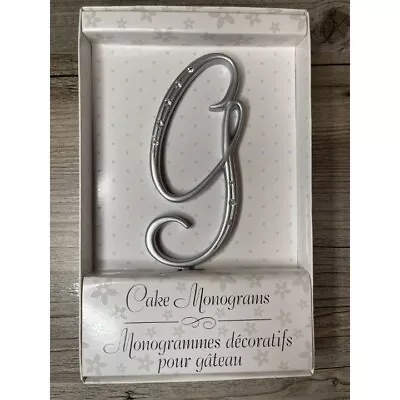 Wedding Large G Silver Finish Monogram Initial Rhinestones Cake Topper • $19.97