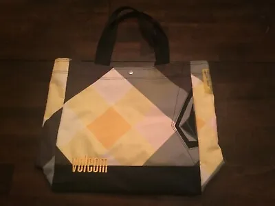 Volcom Bahama Breeze Tote Bag Yellow Black Color Blocking Preowned  • $17.59