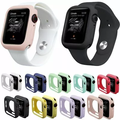 $8.88 • Buy Silicone Case Cover For Apple Watch IWatch 38/42/40/44 Mm Shell Bumper Protector