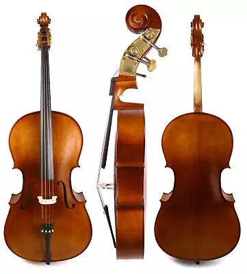 4/4 Cello 4 String Handmade Maple Spruce Ebony Fittings Metal Cello Pegs • $429