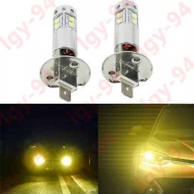 2PCS H1 100W Amber 3000k High Power LED Bulbs For Fog Light DRL Driving Lamps • $12.10