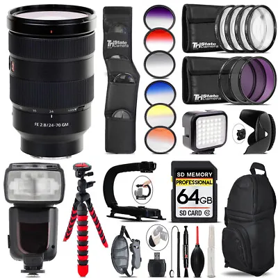 Sony FE 24-70mm F/2.8 GM Lens + LED Light - 64GB Accessory Bundle • $1615.99