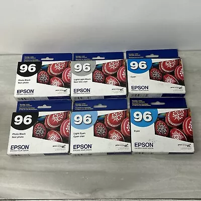 Lot Of 6 Genuine EPSON 96 Ink Cartridges For Epson R2880 Wide Format Printer • $49.95