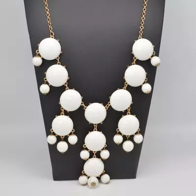 $25.75 • Buy Chunky White Bubble Necklace Designed Bib Statement Gold Tone Gift For Her G358