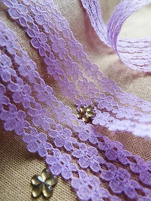 21 COLOURS Lace Ribbon Trim Craft Scrapbook Cards Scalloped Edge Favors Floral • £2.49