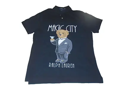 Polo Ralph Lauren Mens Martini Bear Magic City Polo Shirt Size L Large Pony #40 • $49.97