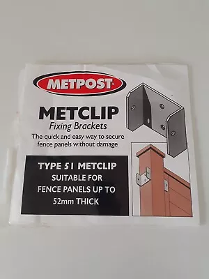 Metpost Metclip Fence Clips Suitable Upto 52mm Thick Pack Of 20 • £7