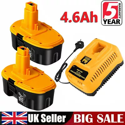 2Pack For Dewalt 18V 4600mAh DC9096 DE9098 Battery DE9096 DE9095 DE9039 /Charger • £8.90