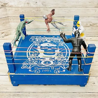 Mexican Lucha Libre Toy Wrestler Package Of 4 Figures & Ring Ring De Luchadores • $28