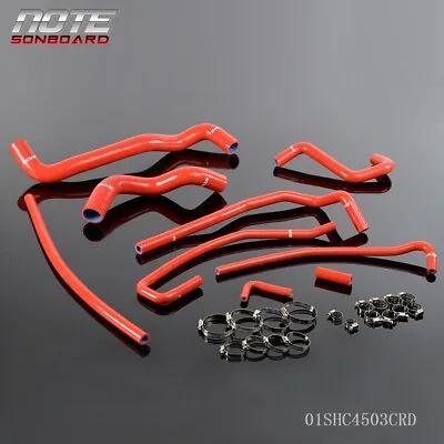 Red Fit For Chevy Corvette 5.7l Lt1 V8 91-96 Silicone Radiator Hose Clamps Kit • $51.57