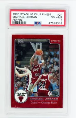 1996-97 Rookie Michael Jordan  Stadium Club Finest Reprint Star 101 Psa 8 • $395