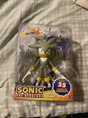 Sonic The Hedgehog Jazwares Super Posers Silver 7  Inches RARE SEGA • $99.99