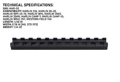 Picatinny Rail Mount For Marlin 336/1894/1895 Series Rifles • $10.03