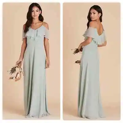 Birdy Grey Jane Convertible Chiffon Maxi Bridesmaid Dress In Sage Green Sz S NEW • £77.21