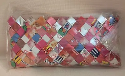 Nahui Ollin Clutch/Makeup Bag - Multi Spanish Wrappers - Recycled Paper • $20