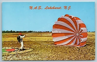 Parachute Jumper Naval Air Station NAS Lakehurst New Jersey NJ Chrome Postcard • $4.17