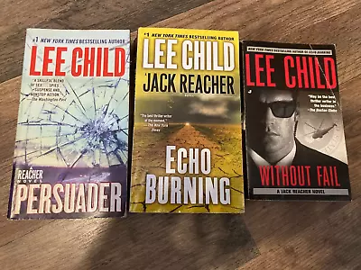 Lot Of 3 Lee Child Jack Reacher Novel Echo Burning Without Fail Persuader • $13.99