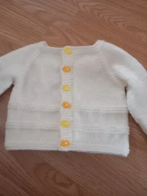 Hand Knitted Baby Cardigan 3-6 Months • £3