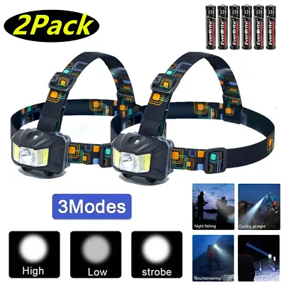 2-Pack LED Headlamp 9000LM Super Bright Headlamp Headlight Flashlight 3 Modes • $6.97