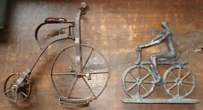 $96 • Buy Cool Pair Of Metal Bicycle Sculptures, Mid 20 C