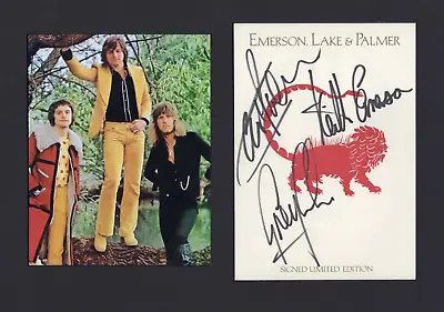 Emerson Lake & Palmer Autographs Signed Promotion Card Mounted • $317.48