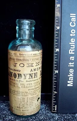 Johnson’s Anodyne Liniment Bottle Label Alcohol Ether And Opium • $20.50