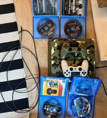 $300 • Buy Ps4 1tb Console Limited Edition Camo + 2 Controllers + 4 Games + 2m Charger Cord