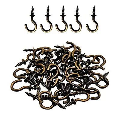 120 Pcs 1/2 Inch Screw-in Hooks Nickel Plated Metal Cup Hooks Ceiling Hooks B... • $13.28