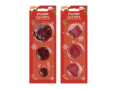 £4.49 • Buy Xmas Cake Plunger Cutters 3 Pack Baking Fondant Plunger Sugarcraft Mould