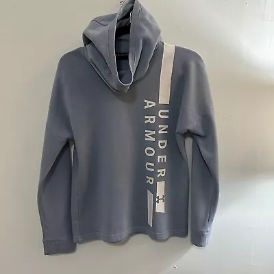Under Armour Sz S Graphic Logo Loose Sweatshirt High Neck Pullover Hoodie • $15.97