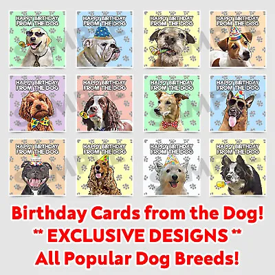 Birthday Card From The Dog Cute Art For Men Women Husband Wife Popular Breeds • £3.25