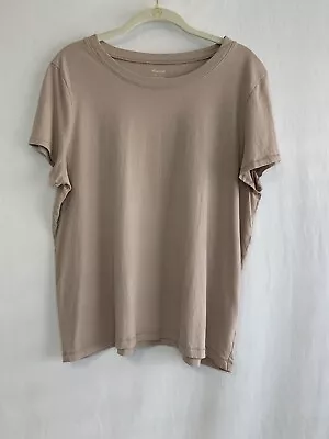 Madewell Plain T Shirt Women's Tan Short Sleeve Crew Neck Size L • $20