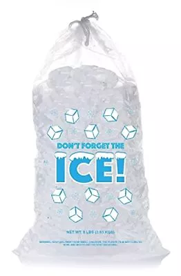 Don't Forget The Ice! Plastic Ice Bags 8 Lb With Draw String Clear - Pack Of 50 • $18.99