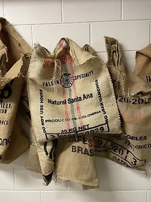 HESSIAN COFFEE SACKS X10Various Designs Used Good Condition • £20