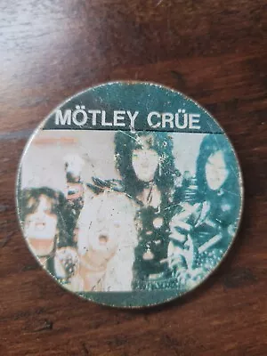 MOTLEY CRUE Pin Vintage 80s Pinback Button Badge 2 1/8  Round • $5.95