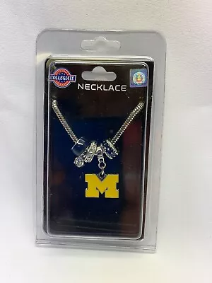 Michigan Wolverines 18” Necklace Collegiate Licensed Euro Beaded • $16.99