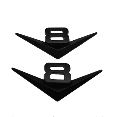 2Pcs Metal Matte Black V8 Engine Vintage Badge V-8 Trunk Emblem 3D Sticker Decal • $9.99