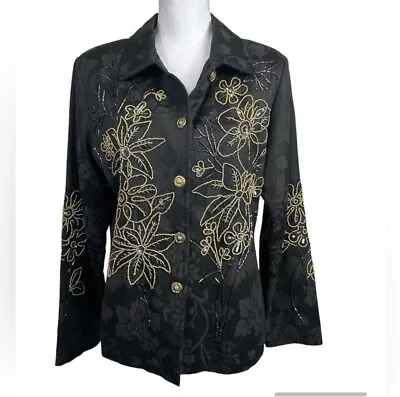 Vintage Draper’s & Damon’s Women’s Jacquard Classic Embellished Blazer Size M • $24.99