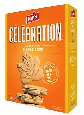 1x Box Leclerc Celebration Maple Leaf Creme Cookies 350g - Canada - FRESH • $11.94