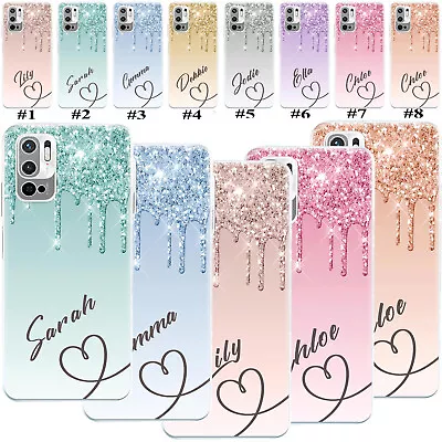 Glitter Phone Case Cover Personalised Name For Xiaomi Redmi Note 9 10 11 Pro 8T • $6.21