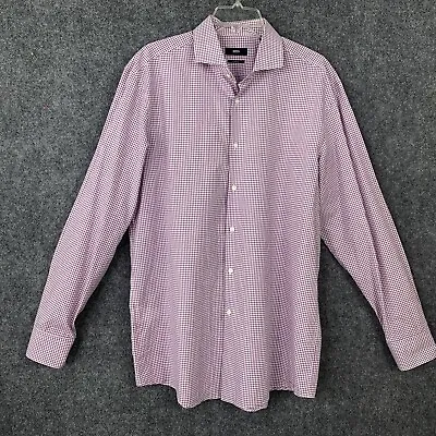 $17.24 • Buy Boss Hugo Boss Dress Shirt Men 17.5  Sharp Fit Purple Windowpane Check