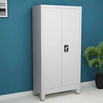 £189.99 • Buy Metal Office Furniture 2 Door Filing Cabinet Storage Unit Grey White Locker