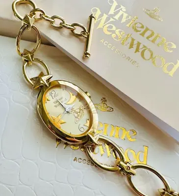 Vivienne Westwood Quartz Moon Star  Wrist Watch Gold  VW9856-B Water Resist Used • $328